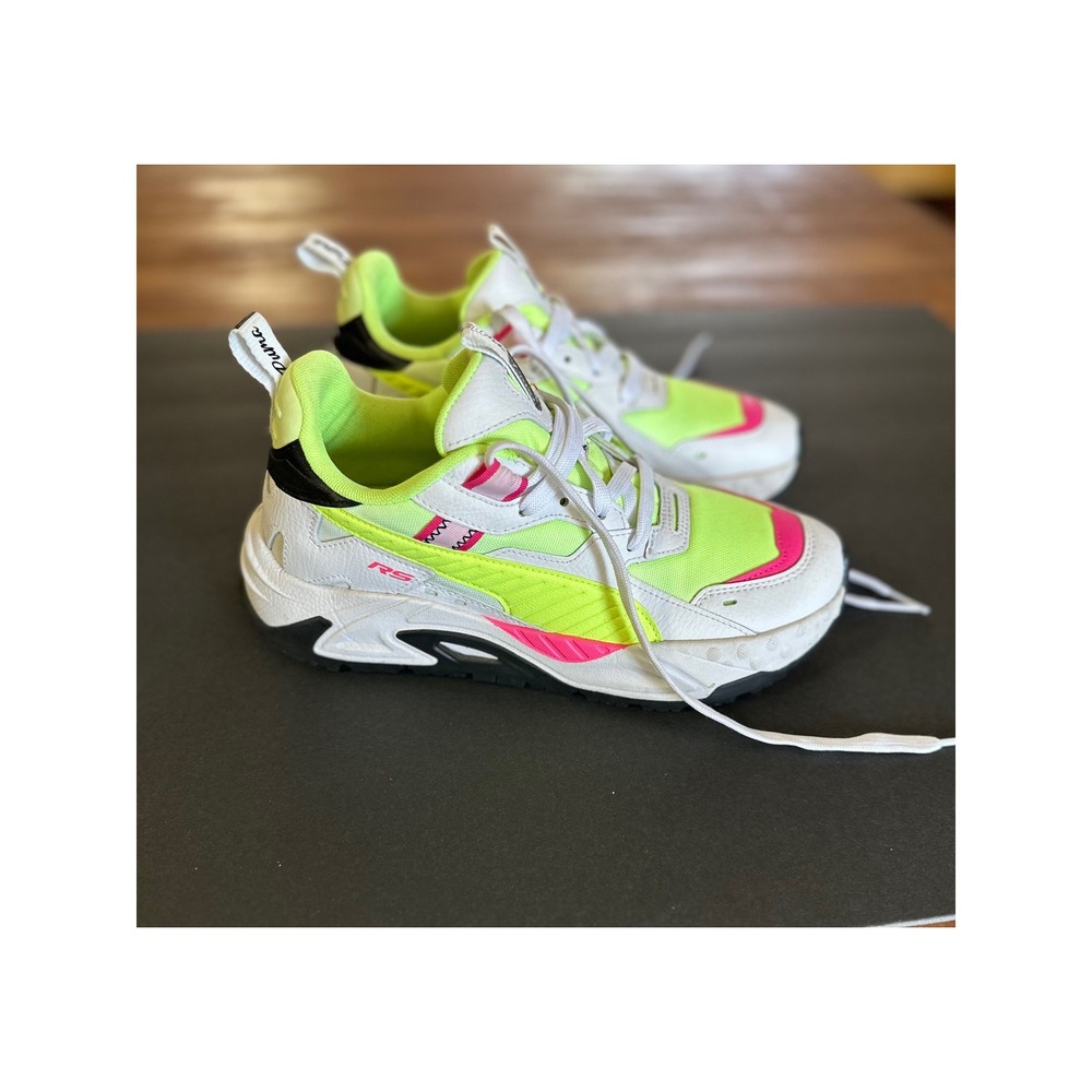 Puma RS-Z Sneakers White/Neon Lime/Pink Youth Size 6